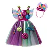 Kids Girl Carnival Frock Little  Birthday Fancy Rainbow Tutu Dress