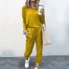 Women's 2 Piece Outfit Active Long Sleeve Sweatshirt Jogger Pants Tracksuit Set