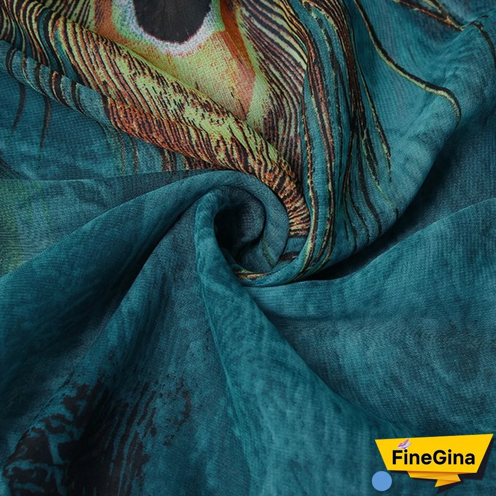 New S-5XL Fashion Flare Swing Maxi Dress Sleeveless Peacock Print Maxi Dresses Summer Bohemian Dresses