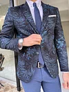Lazio Navy Blue Slim Fit Tropical Blazer