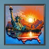 Diamond Painting -DIY Round Drill Statue of Liberty at Sunrise(40x40cm-Box)