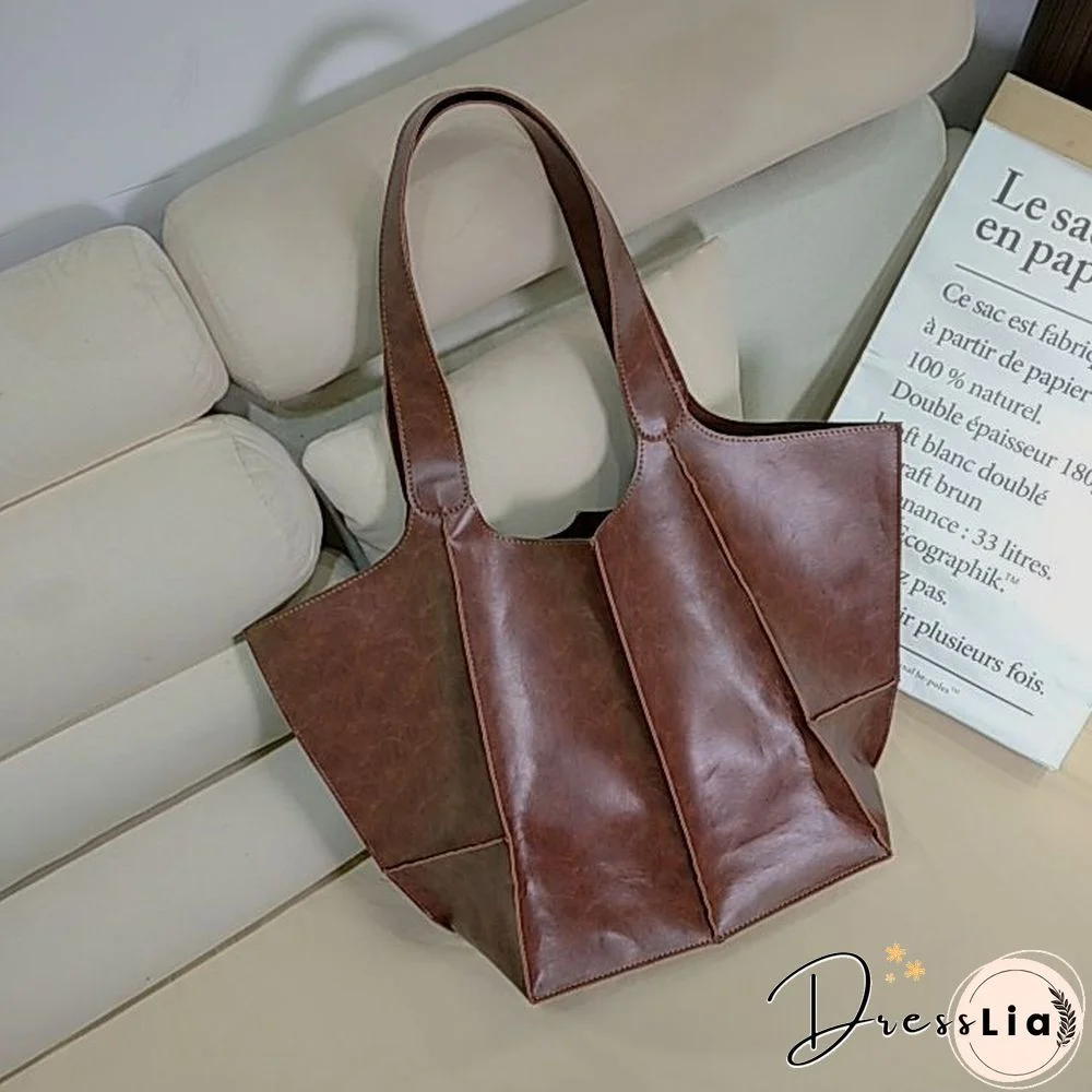 Brown Leather Womens Tote Bags School Handbags