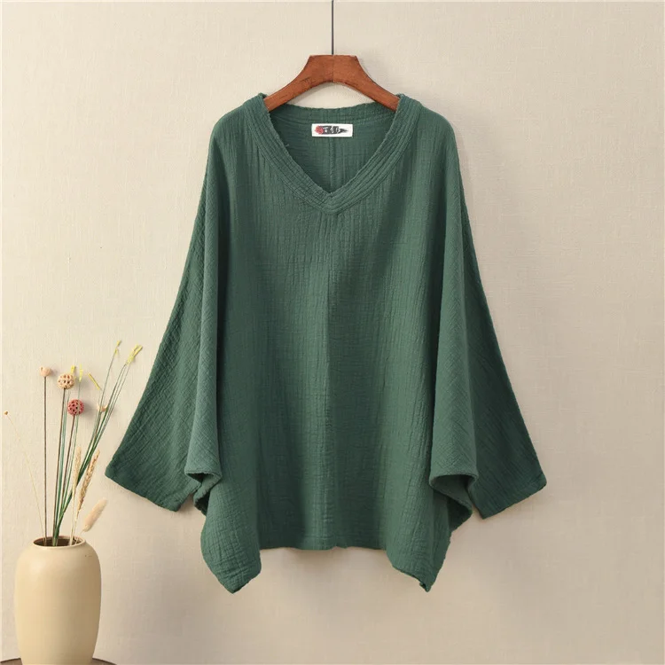 Simple Solid Color Bat Sleeve T-shirt