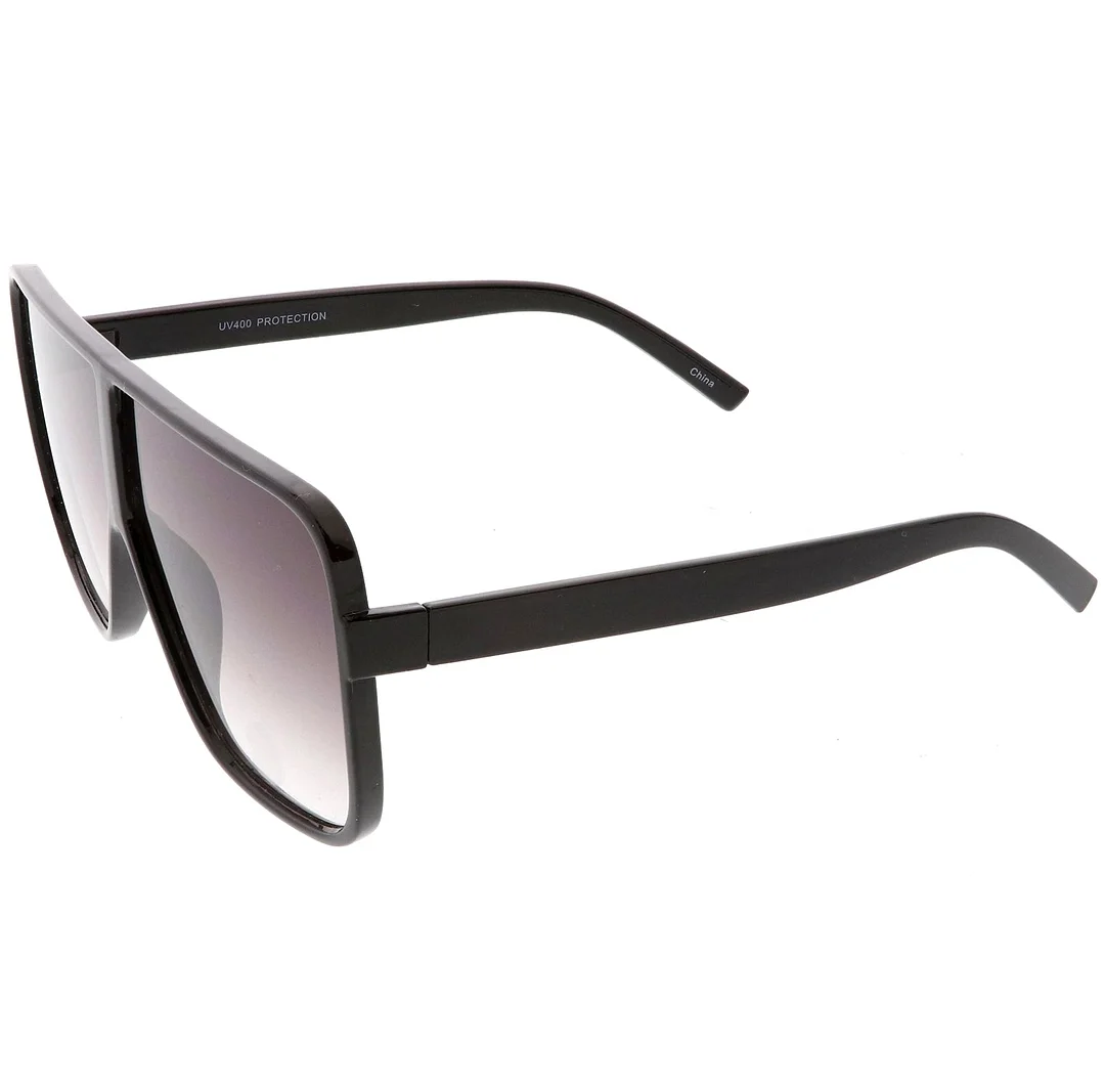 Oversize  Flat Top Square glasses With Neutral Color Flat Lens 69mm