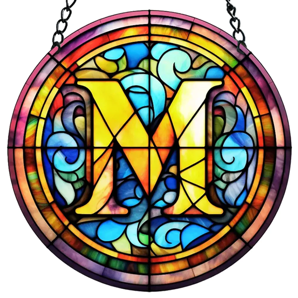 Acrylic Suncatcher Home Decoration Panel A-Z Letter Door Sign Hanging Decoration