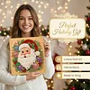 (25x25cm)DIY Pearl Painting Xmas Framed Handmade Pearl Material Art Kit Living Room Decor