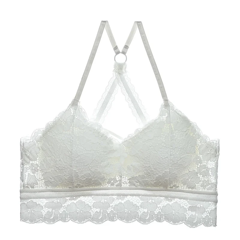 CINOON New Arrival Women Bralette Solid Color Beauty Back Lace Underwear Sexy Vest Female Add pad Wireless Bra Seamless Lingerie