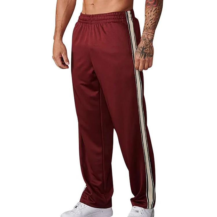 Men's Colorblock Side Elastic Waist Straight Casual Sports Pants 42788869Z