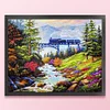 Forest Train-14CT Stamped Cross Stitch Egyptian Cotton 55*45cm/21.65*17.72in
