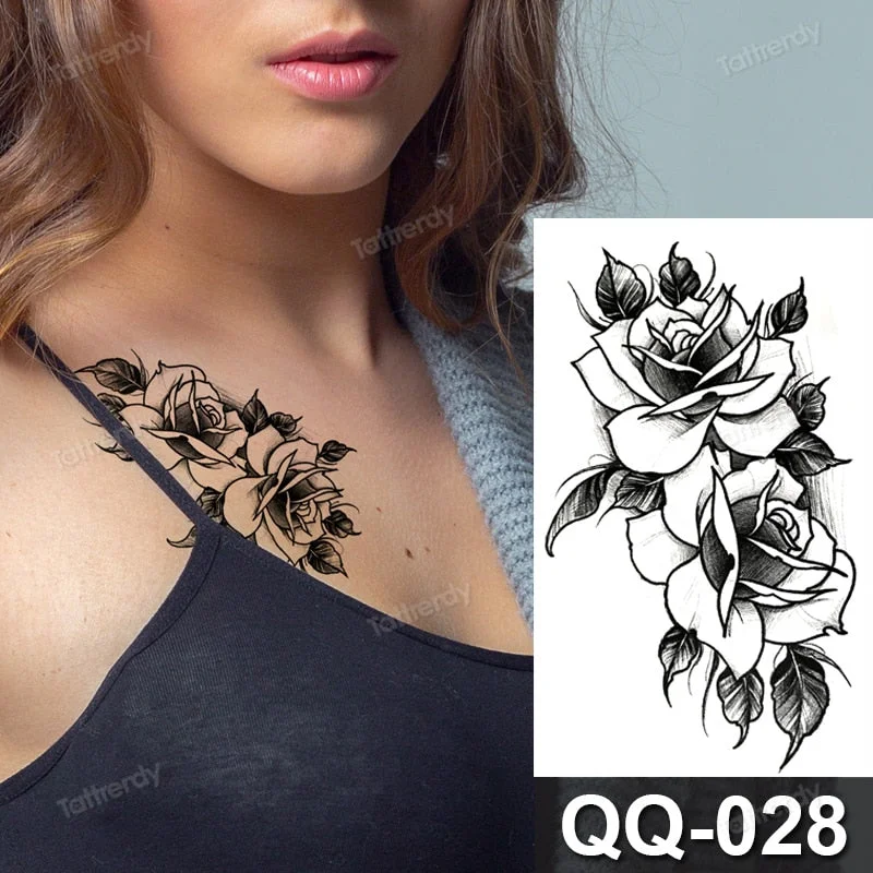 Waterproof Temporary Tattoo Sticker Tiger Lion King Compass Pattern Fake Tatto Flash Tatoo Small Body Art for Kids Women Men