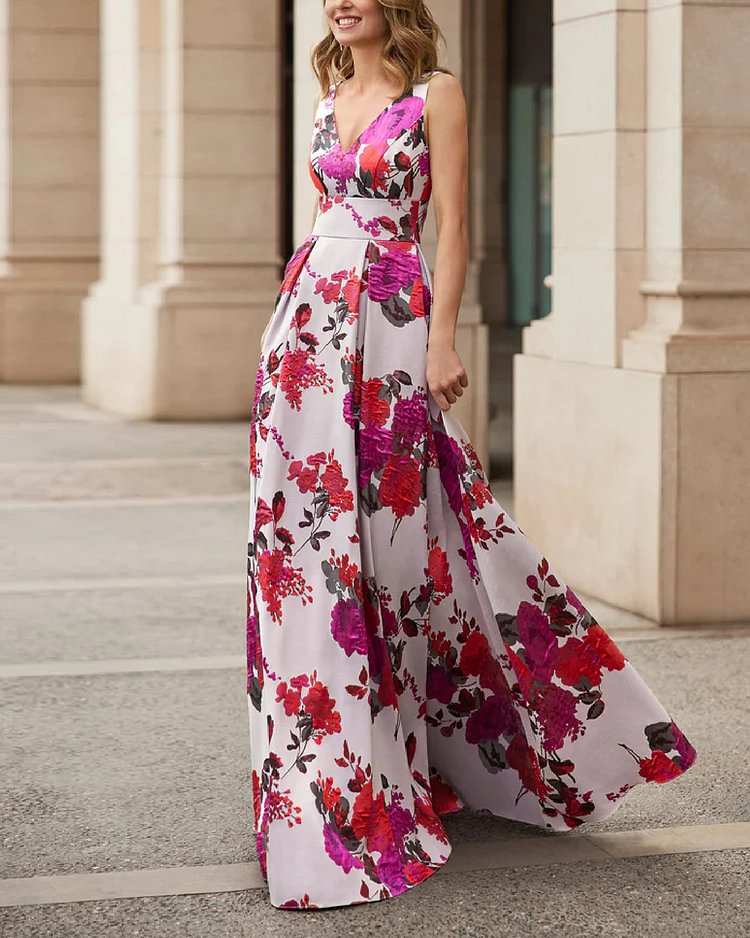 Elegant Street Shot Printed A-Line Dress