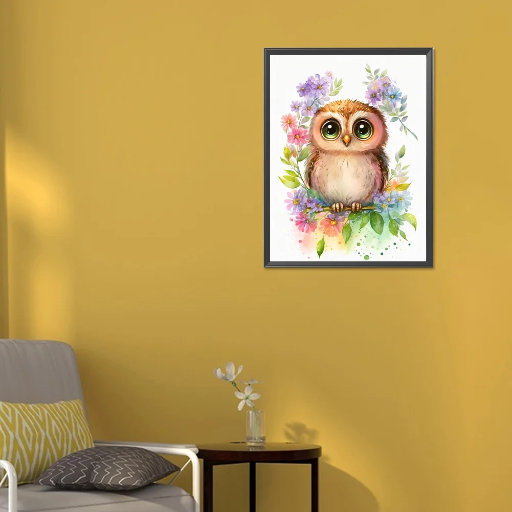 Full Round Diamond Painting 30*40cm - Owl