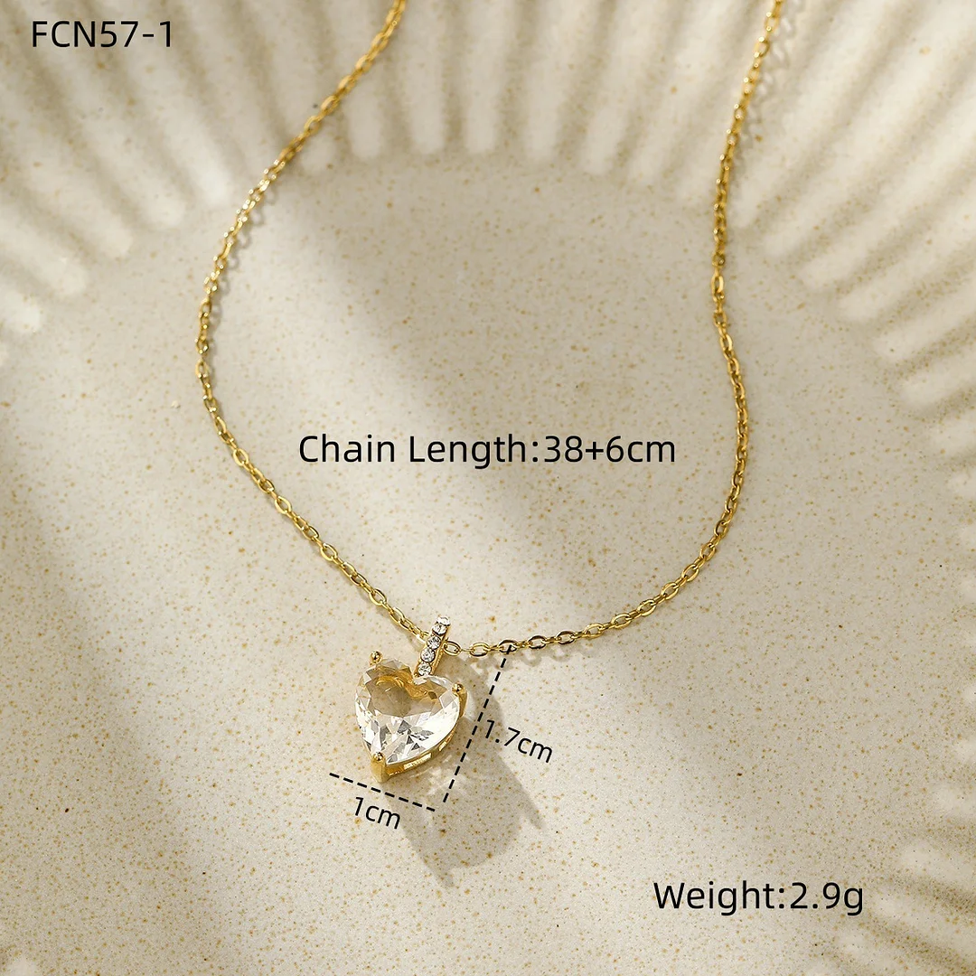 INS Style Heart Shape Titanium Steel Necklace