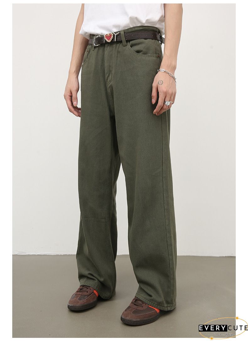 Cotton Casual Corduroy Women Long Pants Autumn Winter Office Button Wide-Legged Trousers Fashion Mid Waist Ladies Bottom