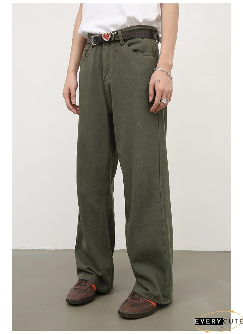 Cotton Casual Corduroy Women Long Pants Autumn Winter Office Button Wide-Legged Trousers Fashion Mid Waist Ladies Bottom