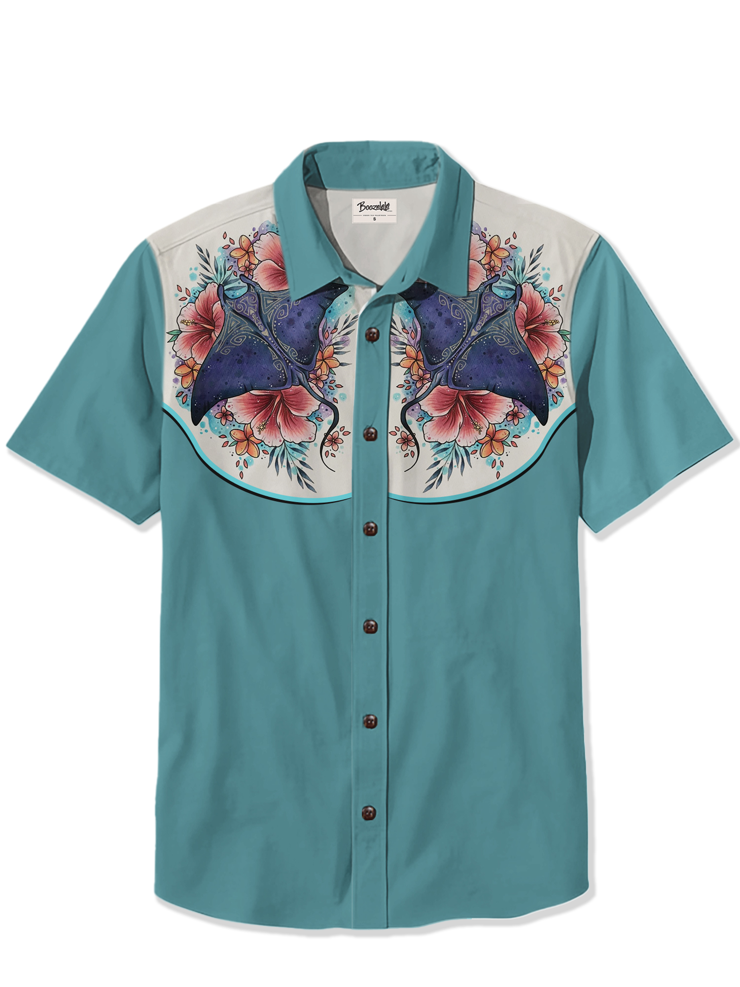 Vintage Manta And Flowers - 100% Cotton Shirt