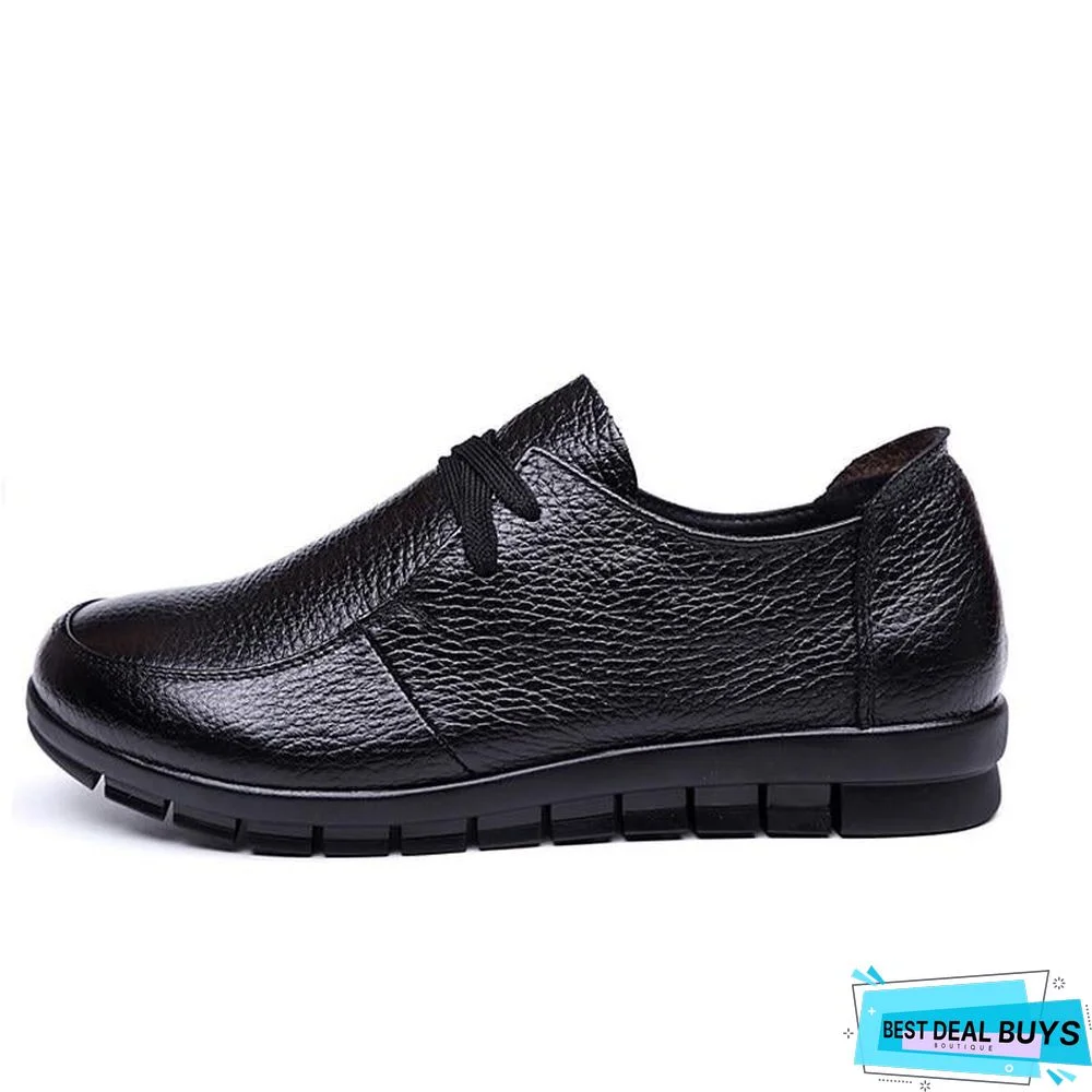 Women Flats Genuine Leather Casual Loafers Shoes