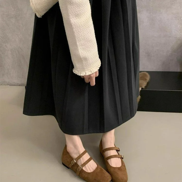 Yyvonne Retro Velvet Leopard Print With Mary Jane Single Shoes 2025 New Spring And Autumn Gentle Evening Shoes