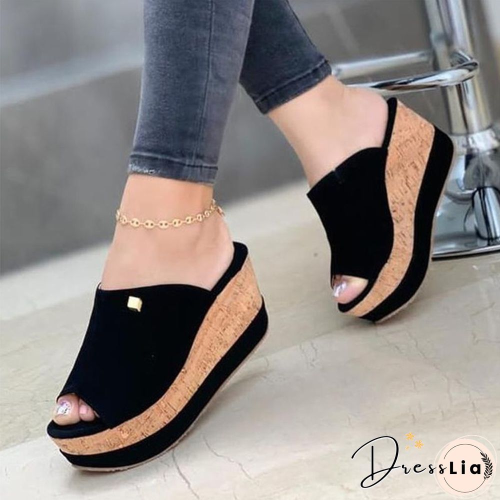Wedge Slippers Women Shoes Summer Peep Toe Sandals Fashion Platform Slippers Outdoor Casual Flip Flops Sandalias De Mujer