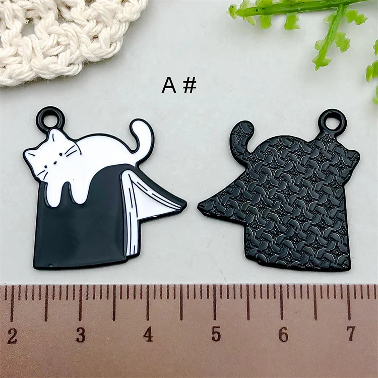  10/30pcs Cartoon Series Pet Charm Charms Enamel Animal Reading Cat Charm Pendant Bracelet DIY Earring Necklace Key Chain Jewelry Accessories