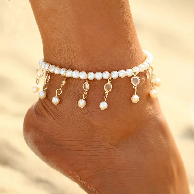 Pearl Chain Anklet Summer Gorgeous Foot Chain for Women Girls