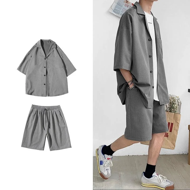 Brownm Boy Shirt and Shorts Two Piece Set