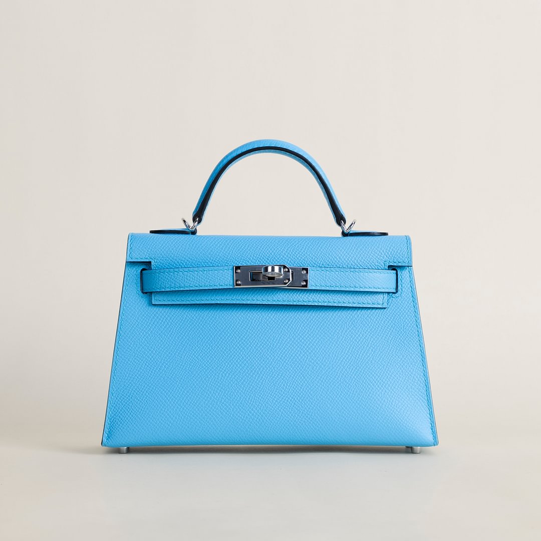 Mini Kelly II Epsom  7N Celeste PHW