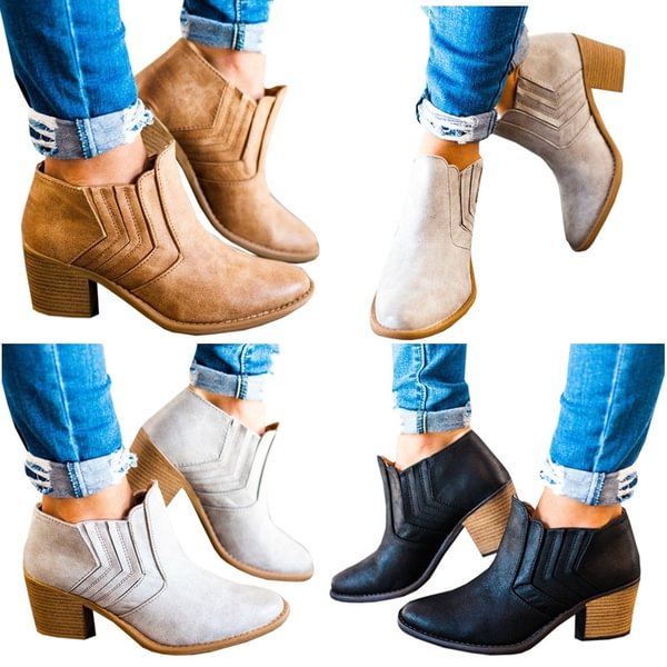 Women Ankle Boots High Heels Shoes Lady Party Shoes - Life is Beautiful for You - SheChoic