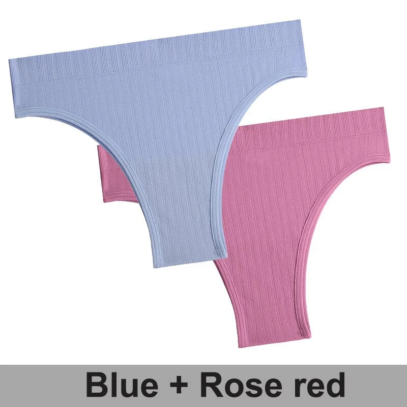 2PCS/Set Women Panties Seamless Underwear Female Lingerie Solid Color Sexy Brazillian Panties Woman's Underpants Intimate Pantys
