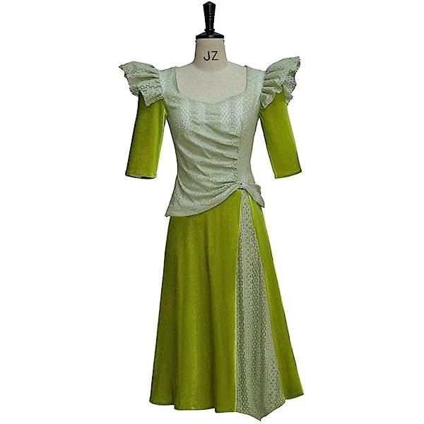 Musical Hadestown Persephone Cosplay Costume Womens Green Dress Musical Theater Outfit