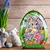(US Local)3D Wooden Easter Egg Rabbit Special Shaped Diamond Painting Lamp Desk Decor Kits