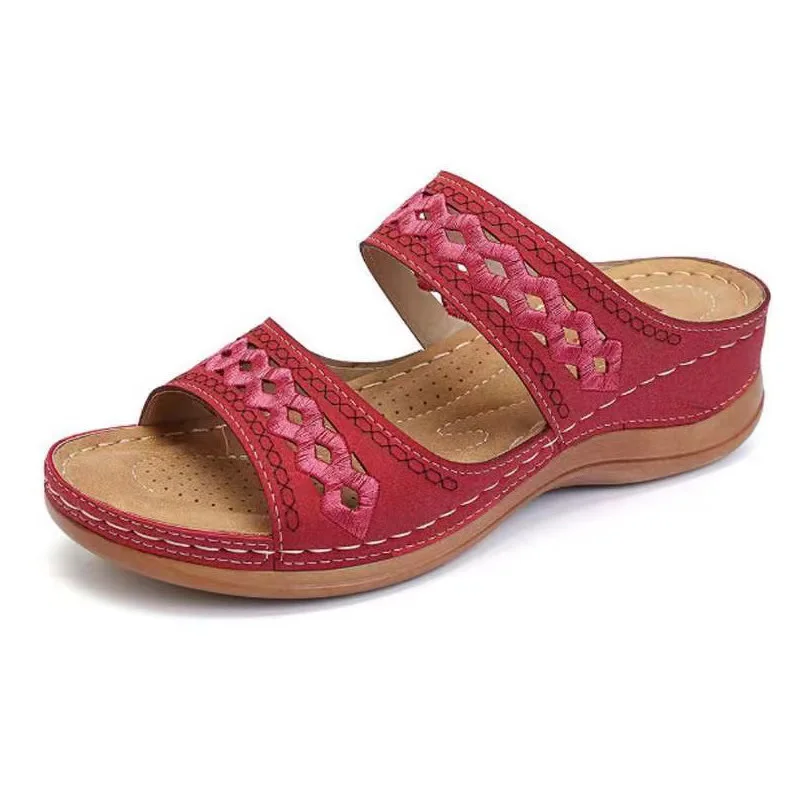 Tanguoant Tanguoant Size Thick Bottom Slippers Female Women Slippers Soft Bottom Car Suture Hollow Slippers Female