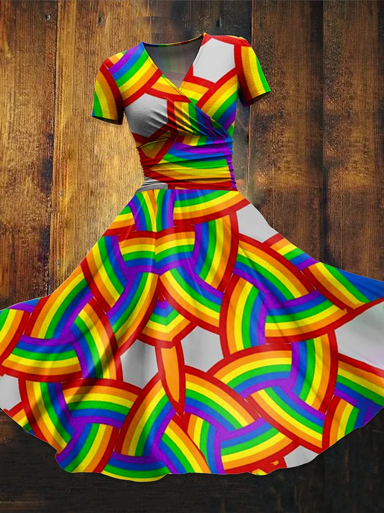 Women's Ally Rainbow Art Print  Maxi Dress