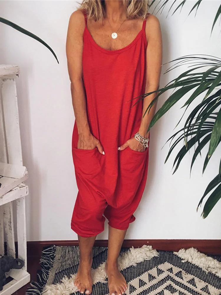 Pocket Loose Sling Jumpsuit
