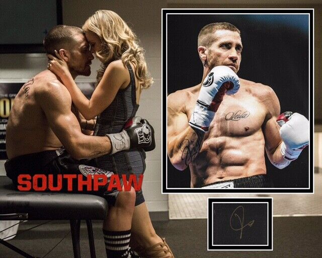 JAKE GYLLENHAAL SIGNED SOUTHPAW Photo Poster painting MOUNT