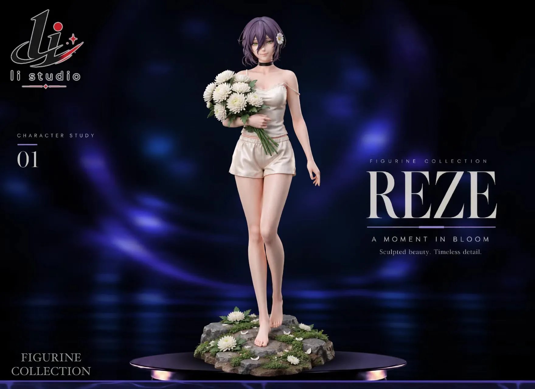 Li Studio - Reze White Chrysanthemum Oath Moment in Bloom-