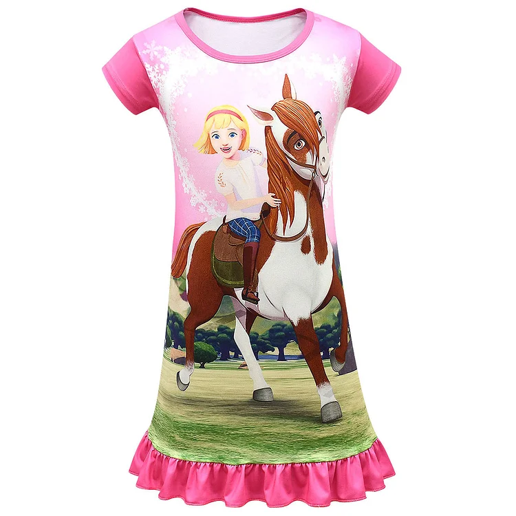 Spirit riding  Little Horse King: Mercedes-Benz Children's Sleeping Dress Short Sleeve 80381-Mayoulove