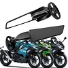 Modified Motorcycle Rearview Mirror,1 Pair Adjustable Rotating Side Mirrors,Wide Viewing Angle Wing Rearview Mirrors for Ninja 300 400 650 ZX6R CBR1000RR