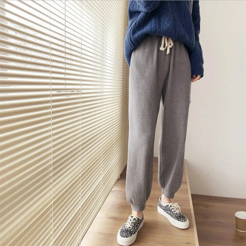 knitted autumn and winter ninth leggings casual pants