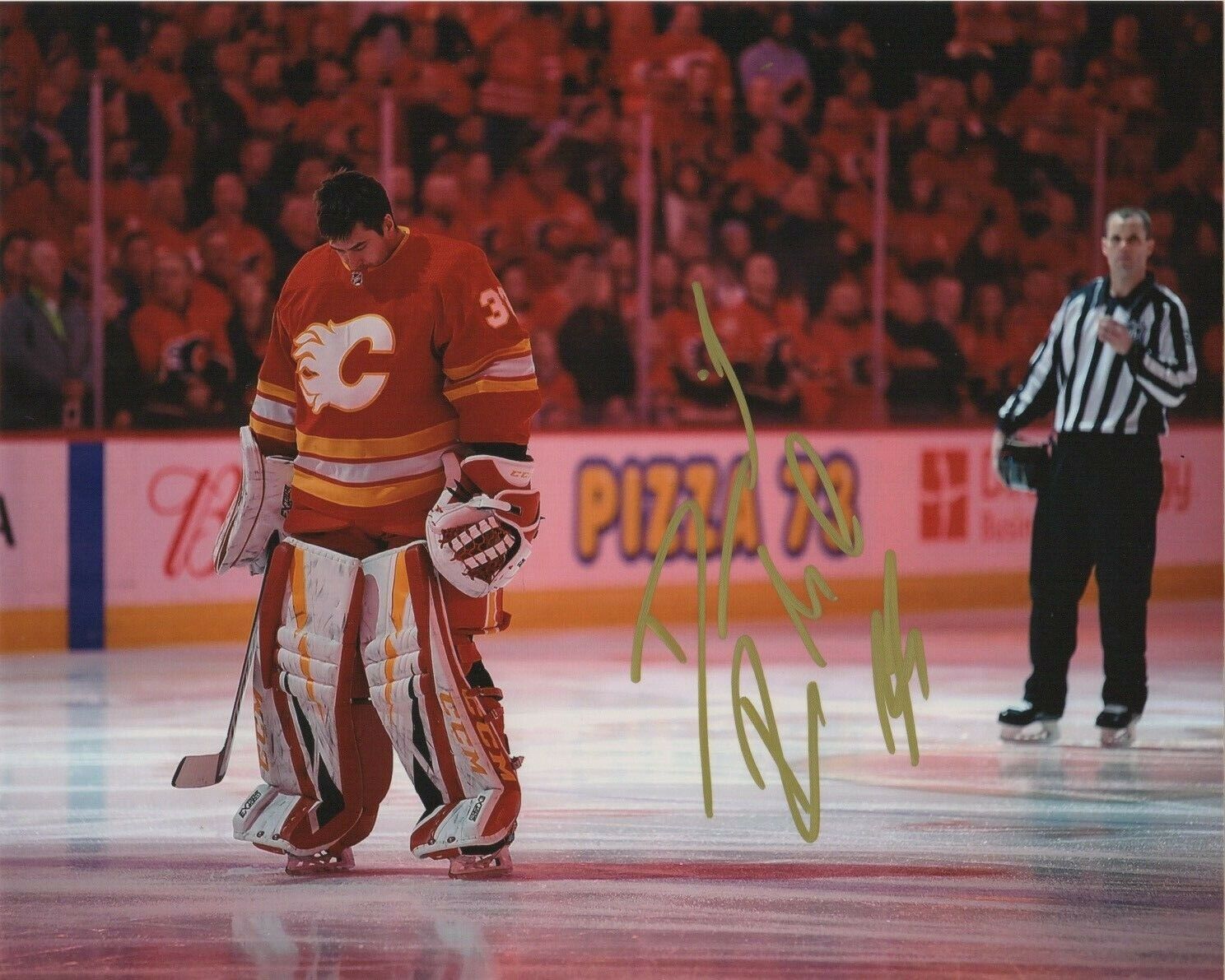 Calgary Flames David Rittich Signed Autographed 8x10 NHL Photo Poster painting COA #9