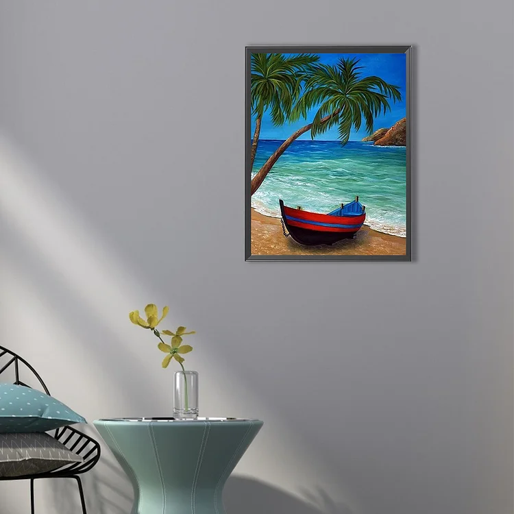 Beach Scenery 30*40cm(canvas) full round drill diamond painting