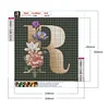 Full Square Drill Poster 5D DIY Diamond Painting flower alphabet Kit Craft