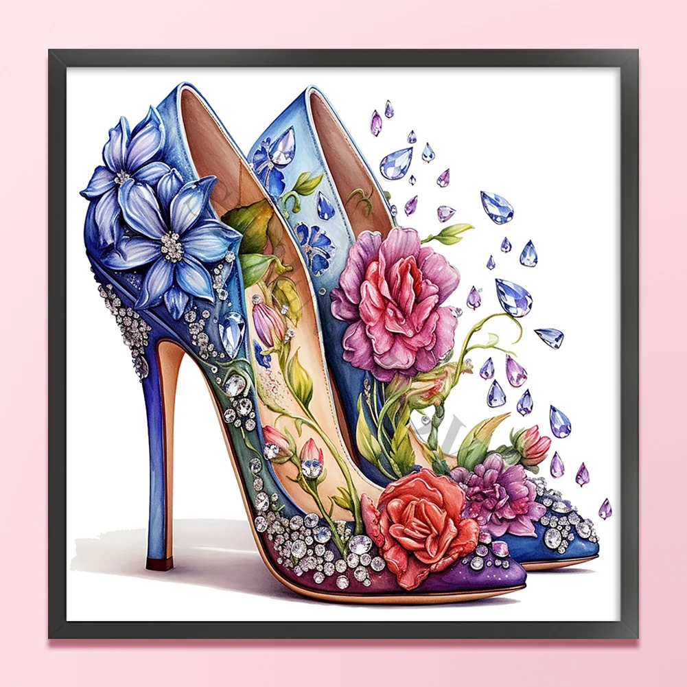 11CT Full Stamped Cross Stitch - High Heel(Canvas|40*40CM)