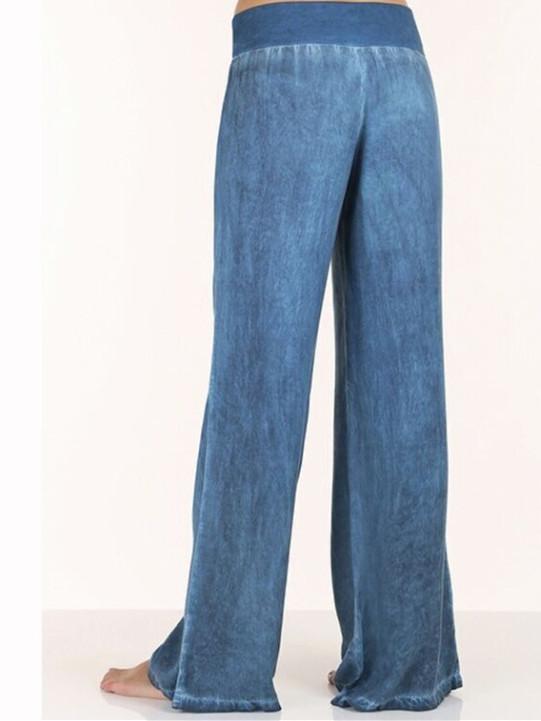 Women Half Sleeve V-neck Solid Color Dress