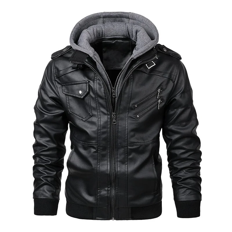 Mens Winter Jacket Slim and Warm Leather Coat Jacket