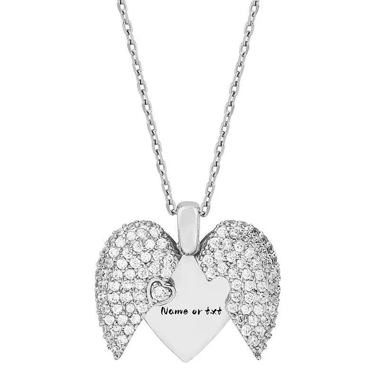 Custon Your Own Engraved Heart Locket Necklace