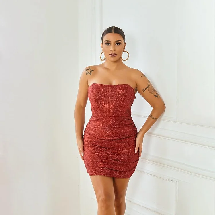 Promsstyle Off-the-shoulder fishbone evening dress Prom Dress 2023