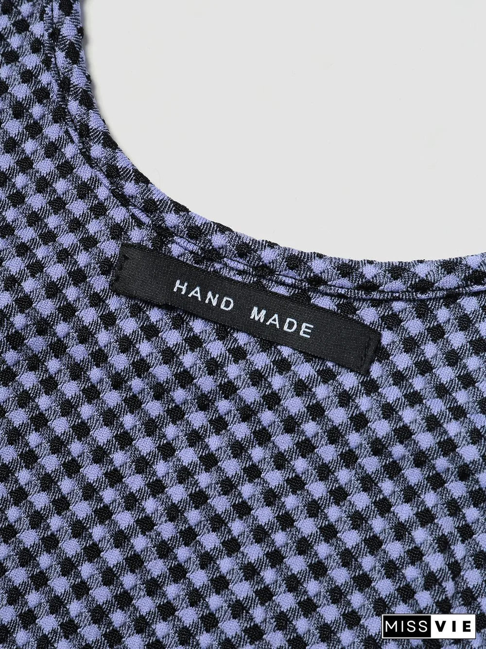 Check Pattern Chain Halter Open Back Drawstring Tank Top