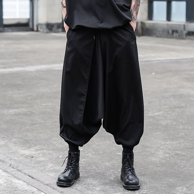 Japanese Dark Clothing All-season Loose Little Feet Across The Crotch Casual Pants-dark style-men's clothing-halloween