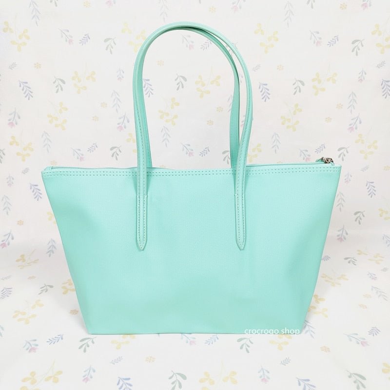 Ladies Fashion Brand Design Solid Color Waterproof Shoulder Handbag Large Capacity Leisure Shopping Travel Beach Tote Bag